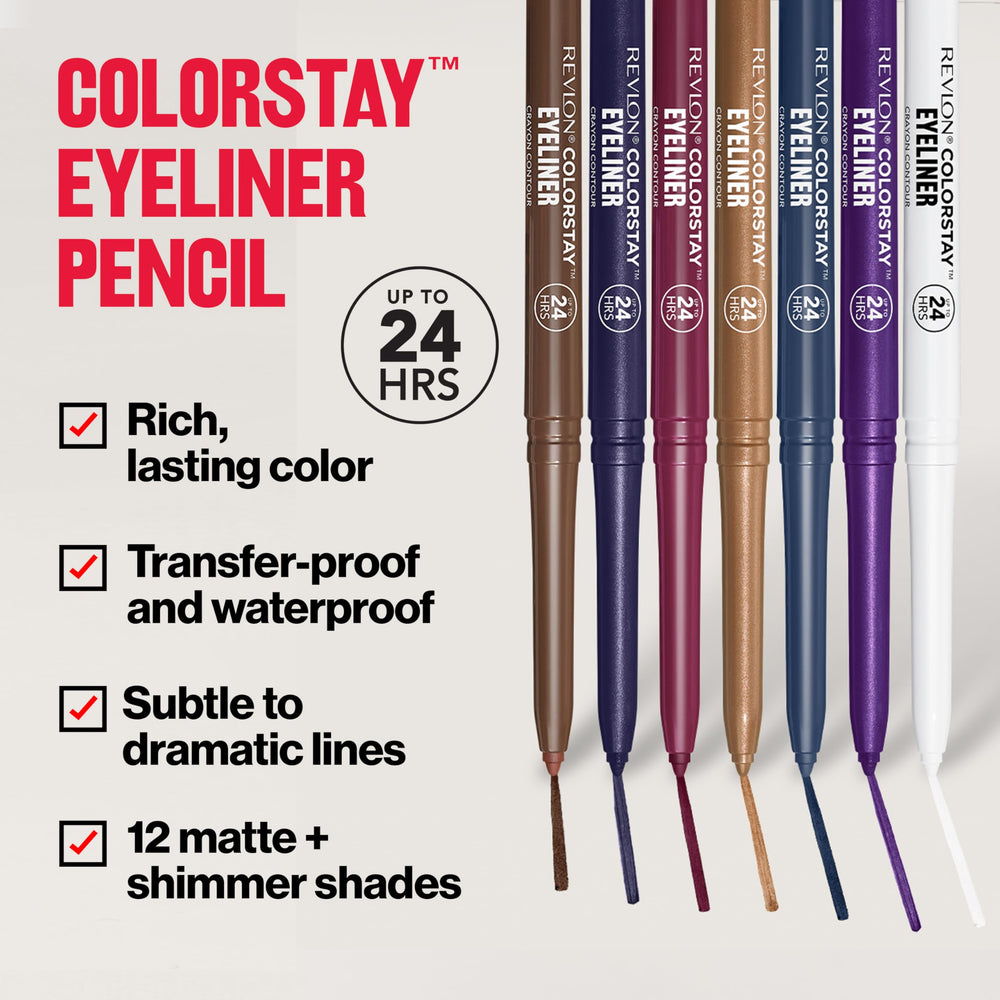 Revlon ColorStay Pencil Eyeliner waterproof formula withstands rain and sweat