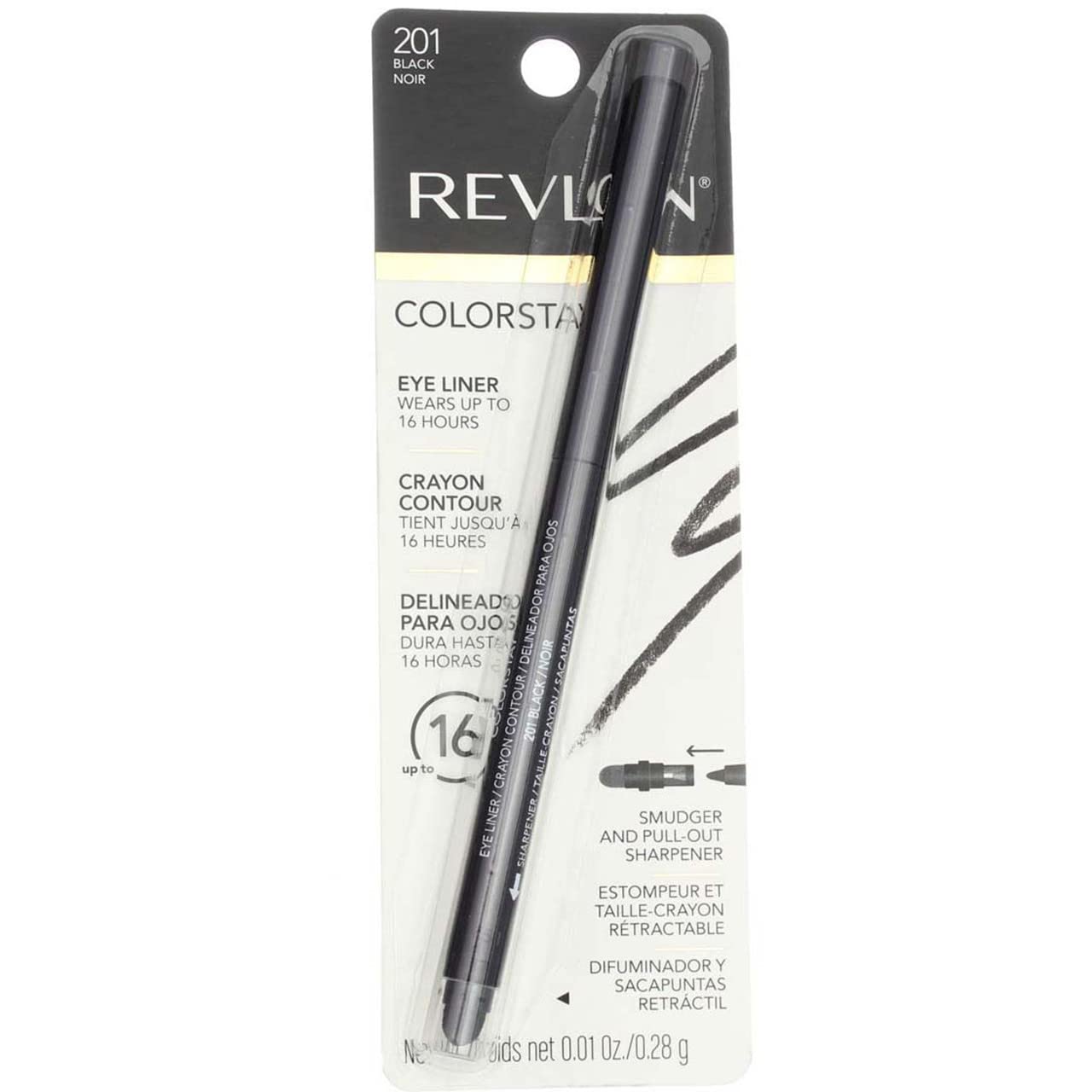 REVLON ColorStay Pencil Waterproof Eyeliner closeup application for precise definition and long-lasting wear.