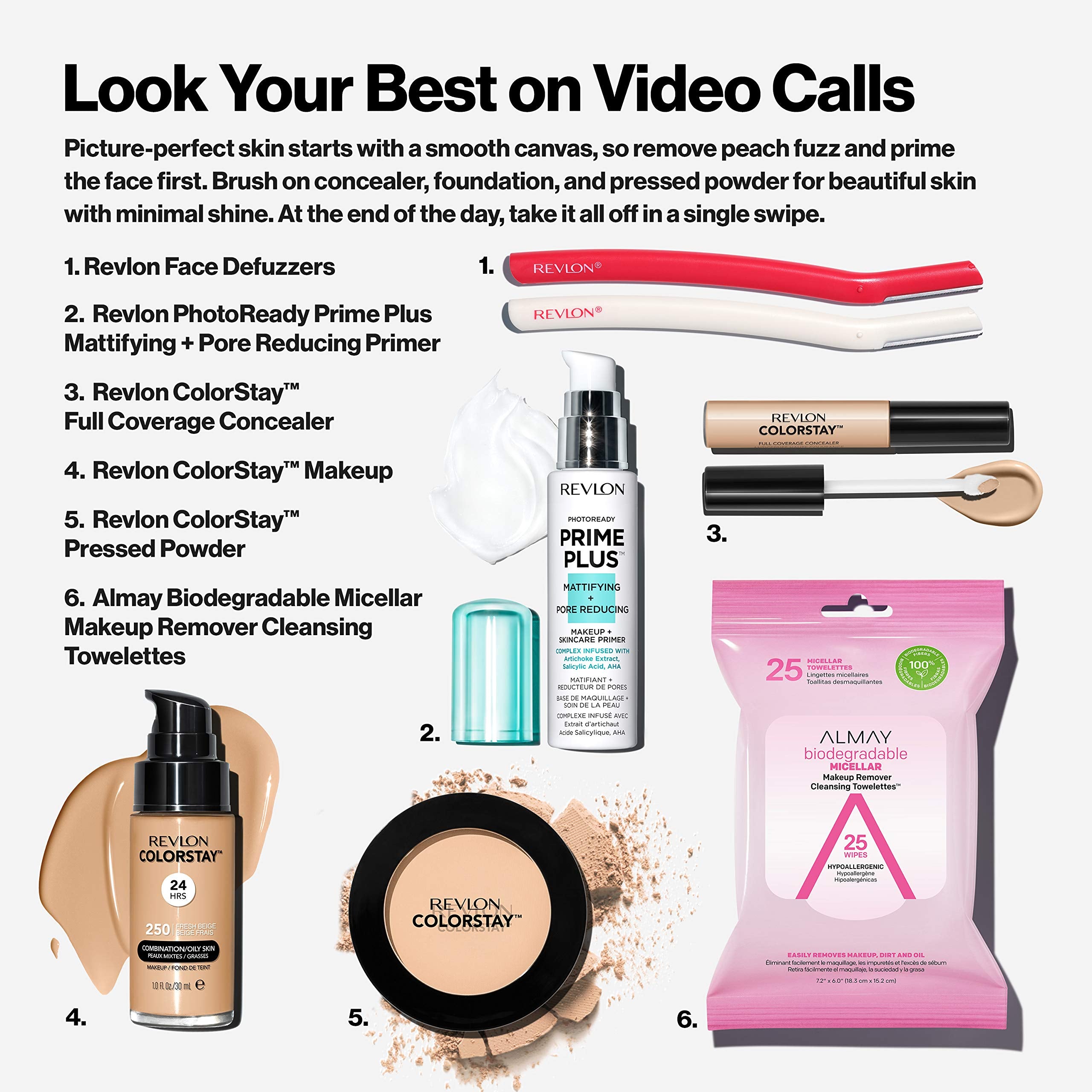 Textured skin close-up reveals natural matte, non-greasy look.