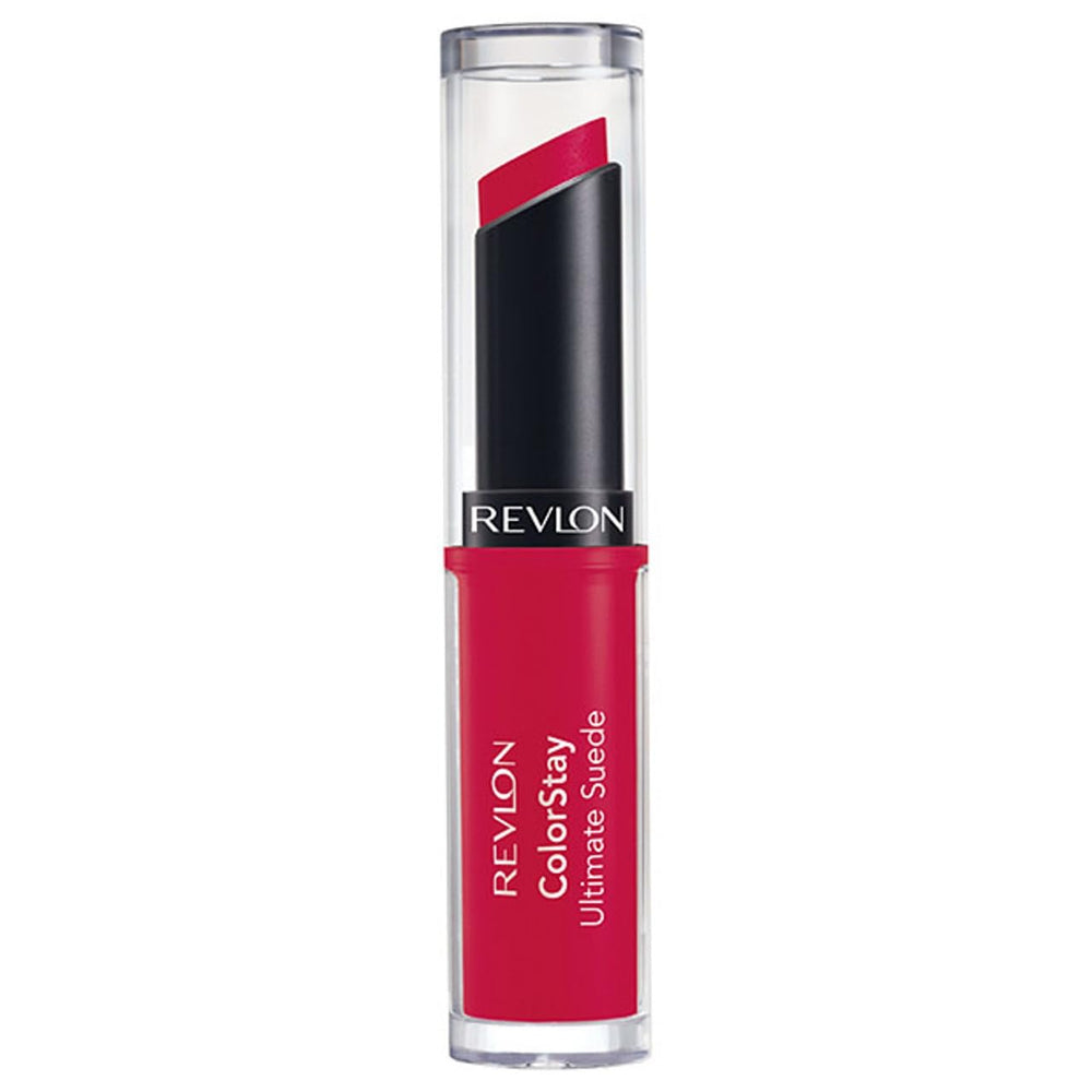 REVLON ColorStay Ultimate Suede application swipe demonstrates smooth, hydrating lip color