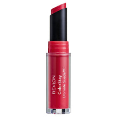 Revlon ColorStay Ultimate Suede lipstick application swatch with long-lasting color.