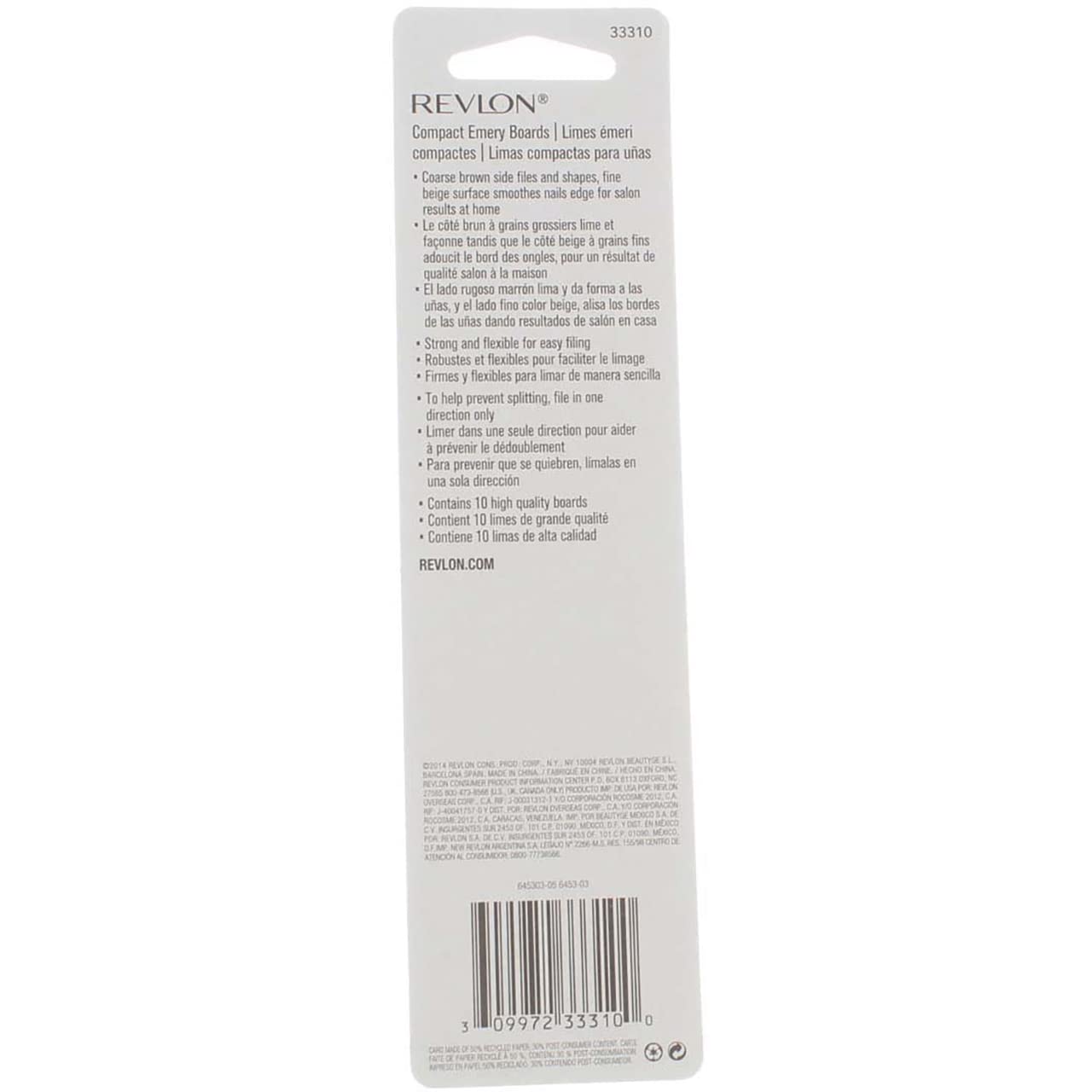 Revlon emery boards demonstrating strong flexible material for filing