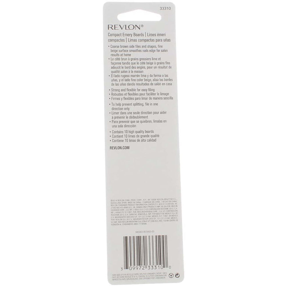 Revlon emery boards demonstrating strong flexible material for filing