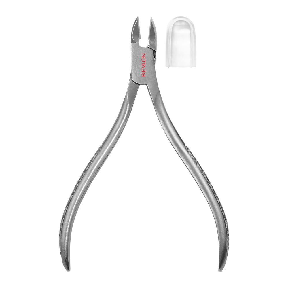 Revlon Cuticle Nipper stainless steel handle detail highlighting durable, long-lasting cutting performance