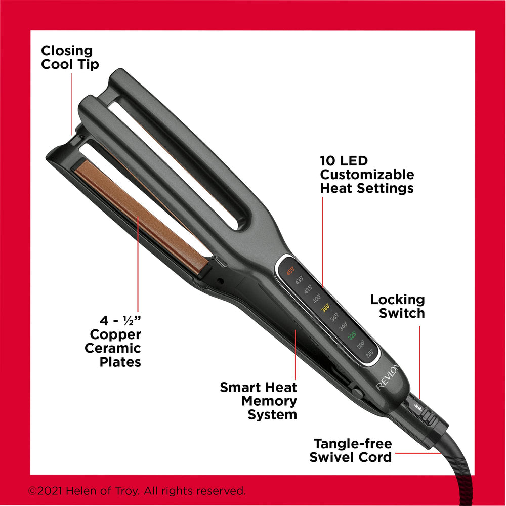 REVLON Double Straight cool-tip closeup demonstrates added styling control during use