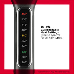 REVLON Double Straight LED display shows heat up to 455F for precise control