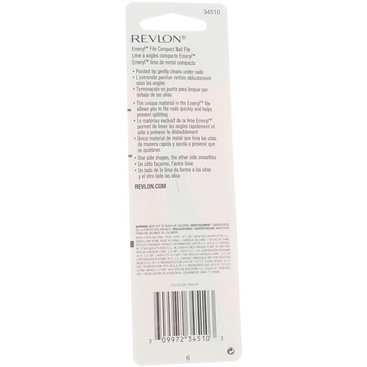 Revlon Emeryl File dual-sided design shapes and smooths nails efficiently.
