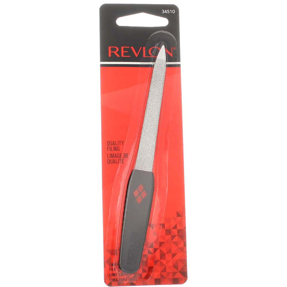 Revlon Emeryl File emeryl material files nails quickly while reducing splitting risk.