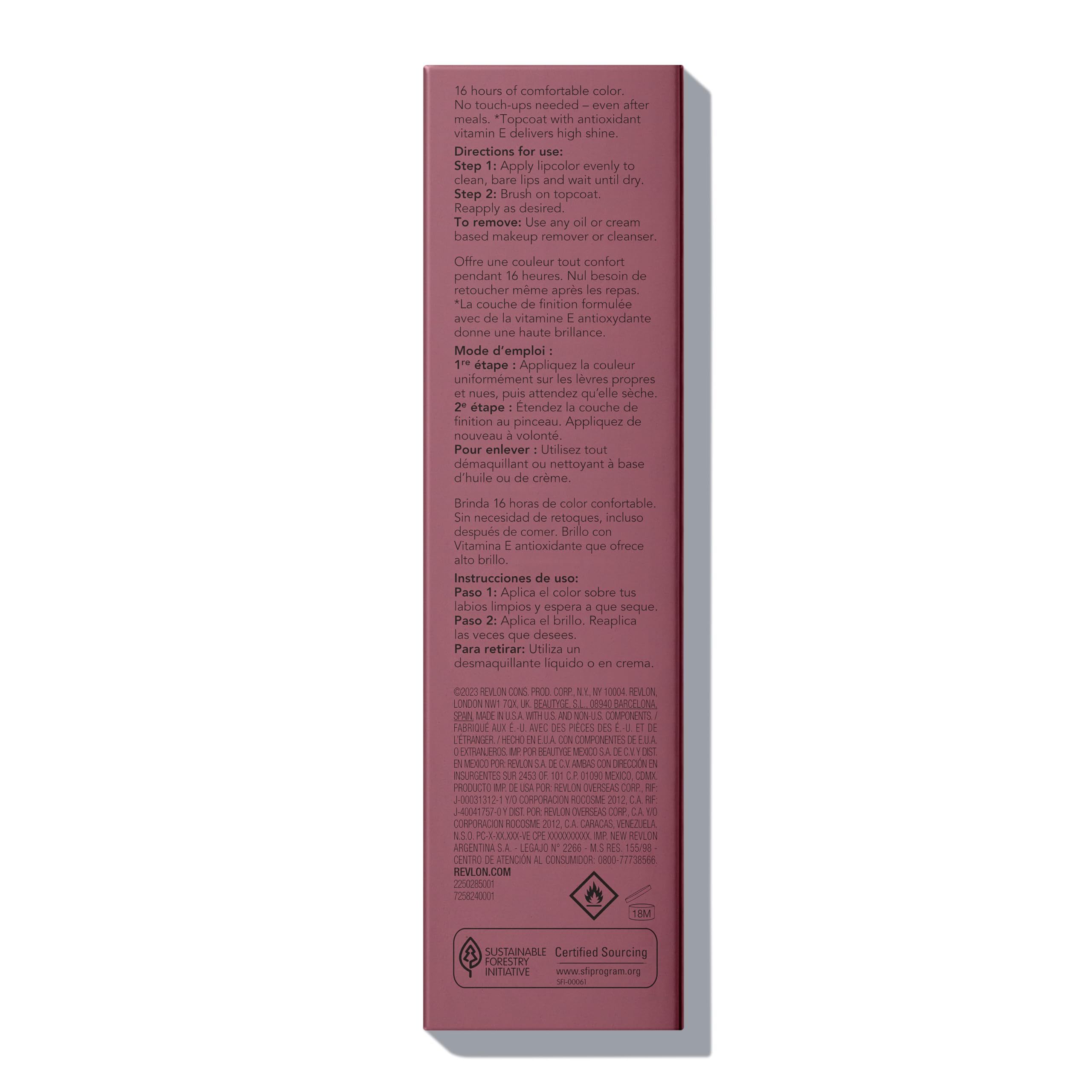 REVLON ColorStay Overtime Everlasting Rum shade swatch on arm