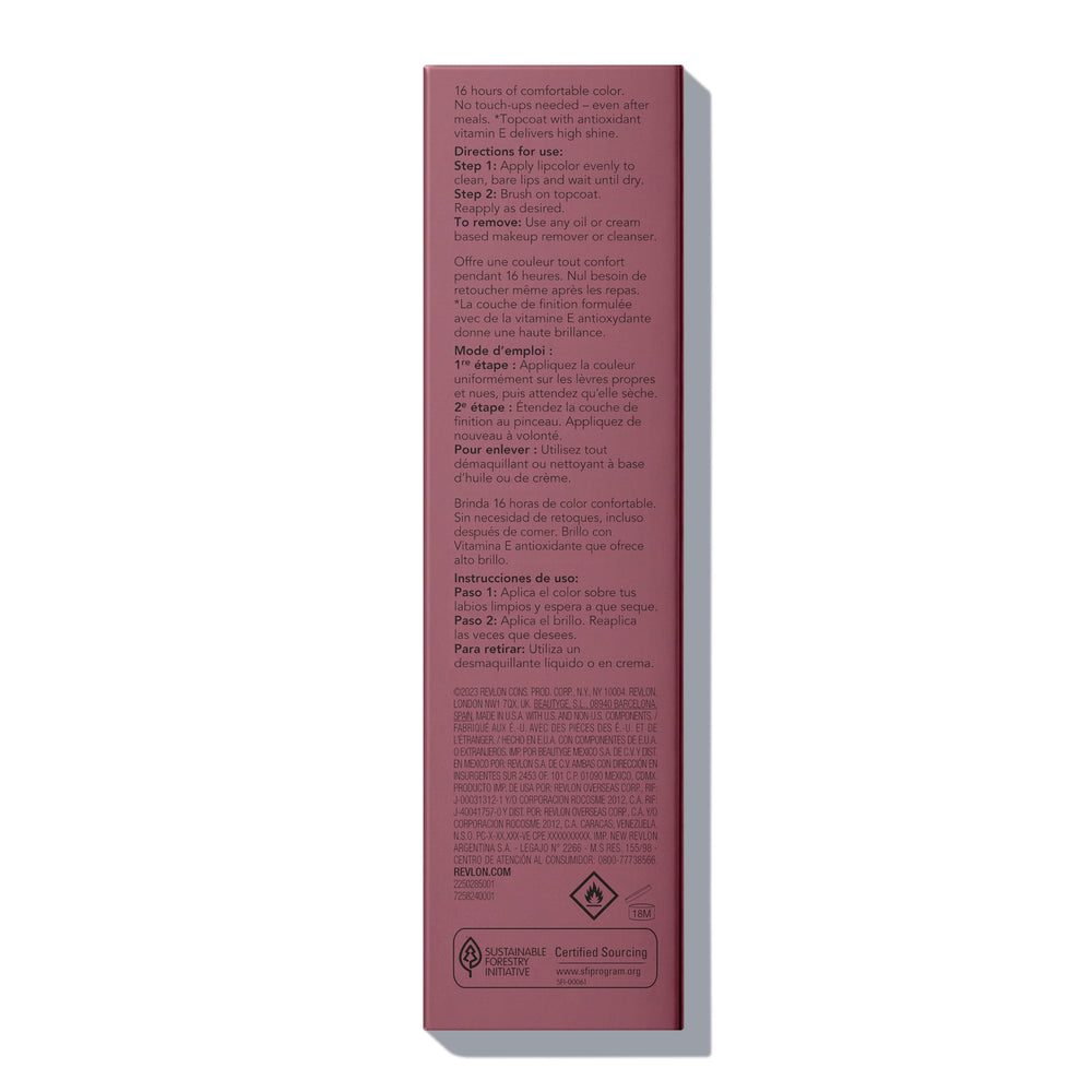 REVLON ColorStay Overtime Everlasting Rum shade swatch on arm