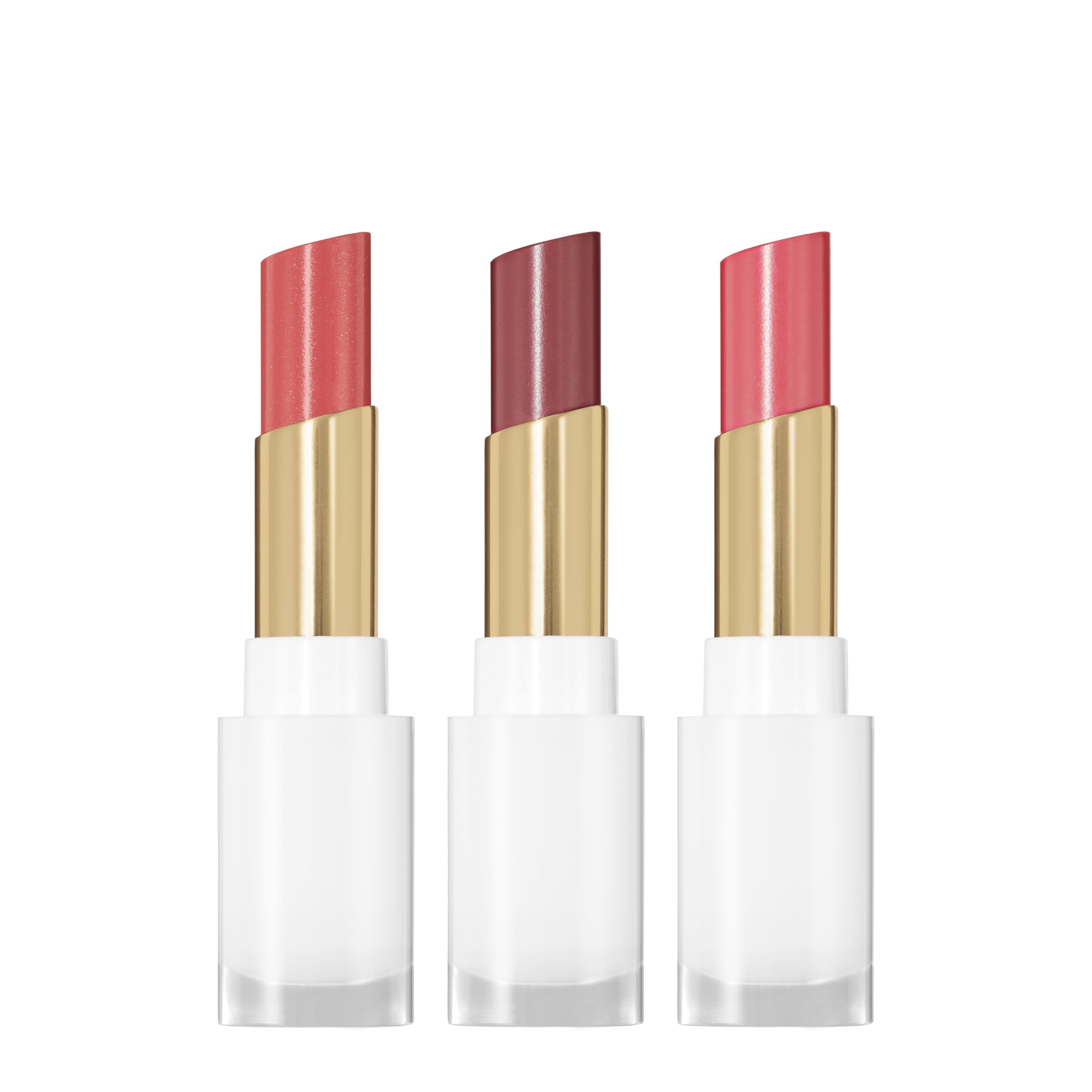 Revlon Glass Shine Balm Honey Shine swatch showing sheer color with glassy shine for hydrated lips.