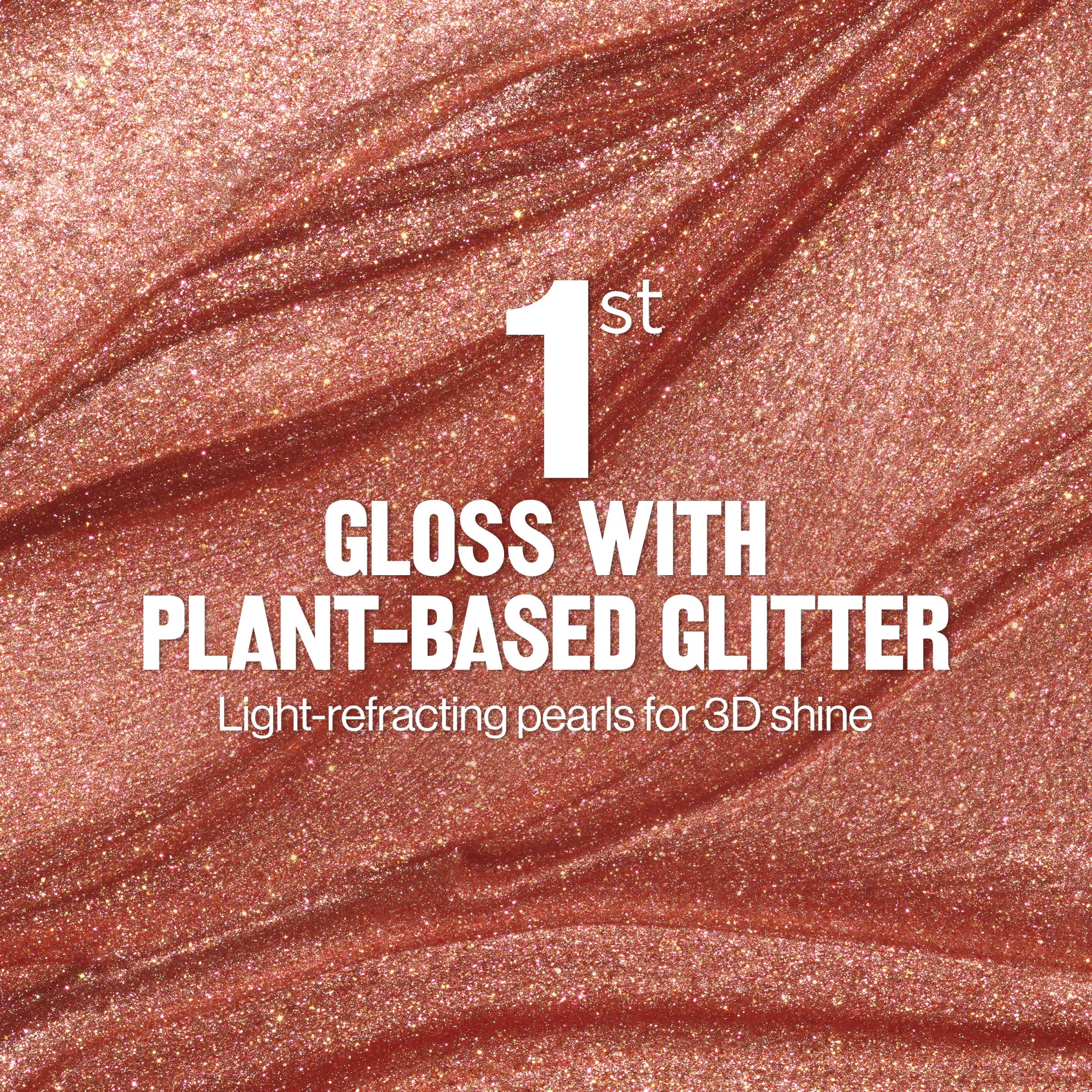 REVLON Glimmer Gloss Diamond Drama swatch reveals pearled shimmer on lips