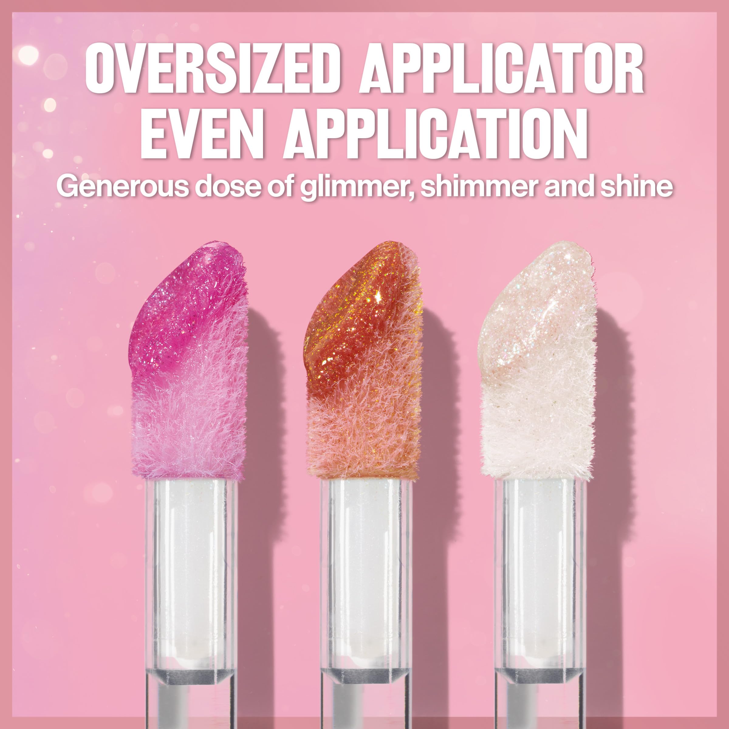 REVLON Glimmer Gloss Glazed Almond swatch shows creamy texture and glow