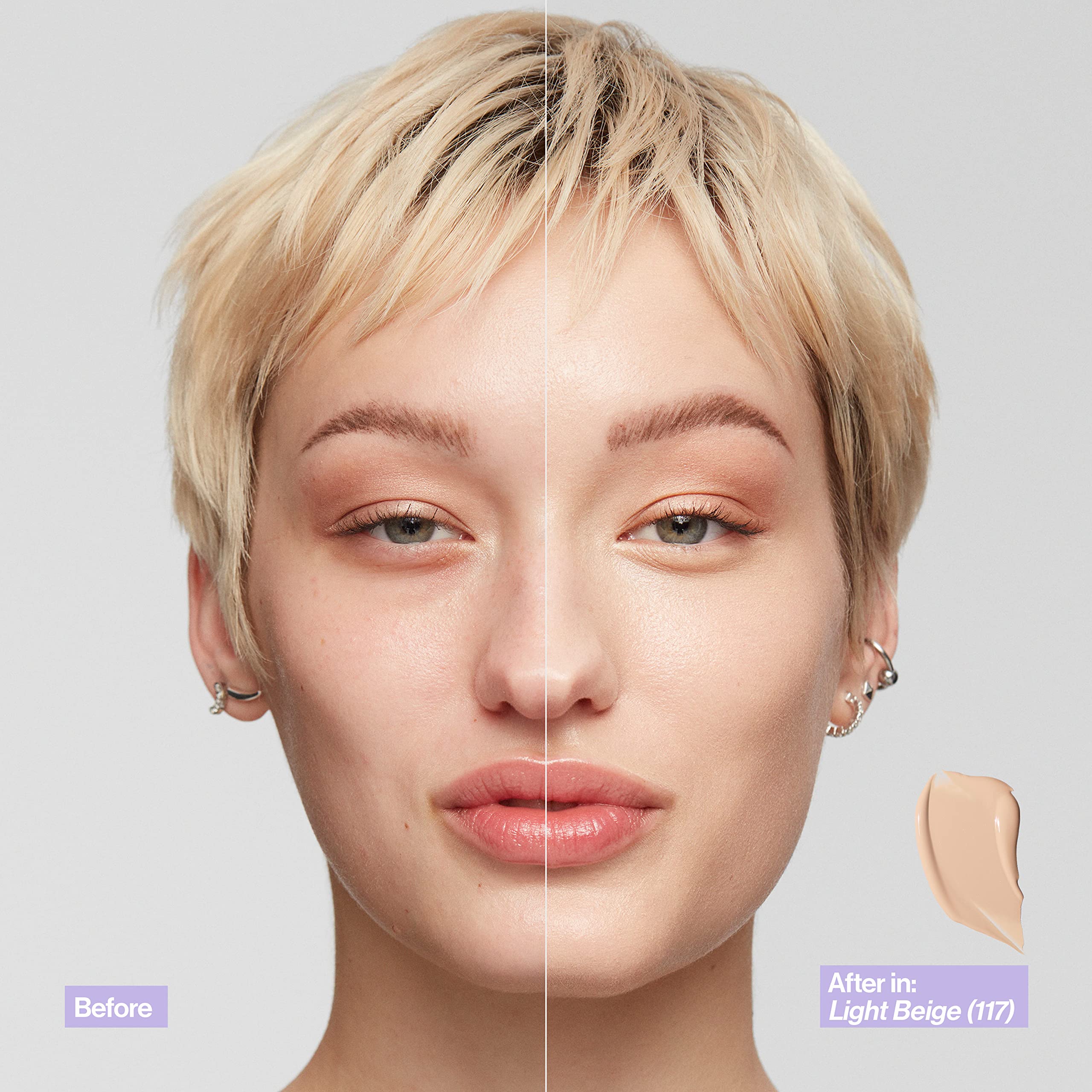 Revlon Illuminance 28-shade swatches for diverse skin tones.
