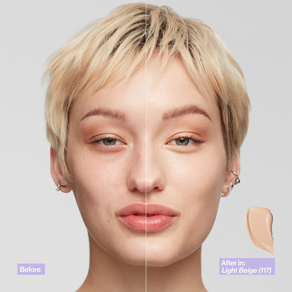 Revlon Illuminance 28-shade swatches for diverse skin tones.