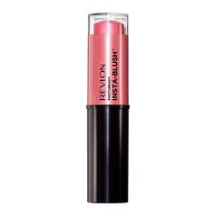 Revlon Insta-Blush Stick application closeup shows quick blend for radiant cheeks.