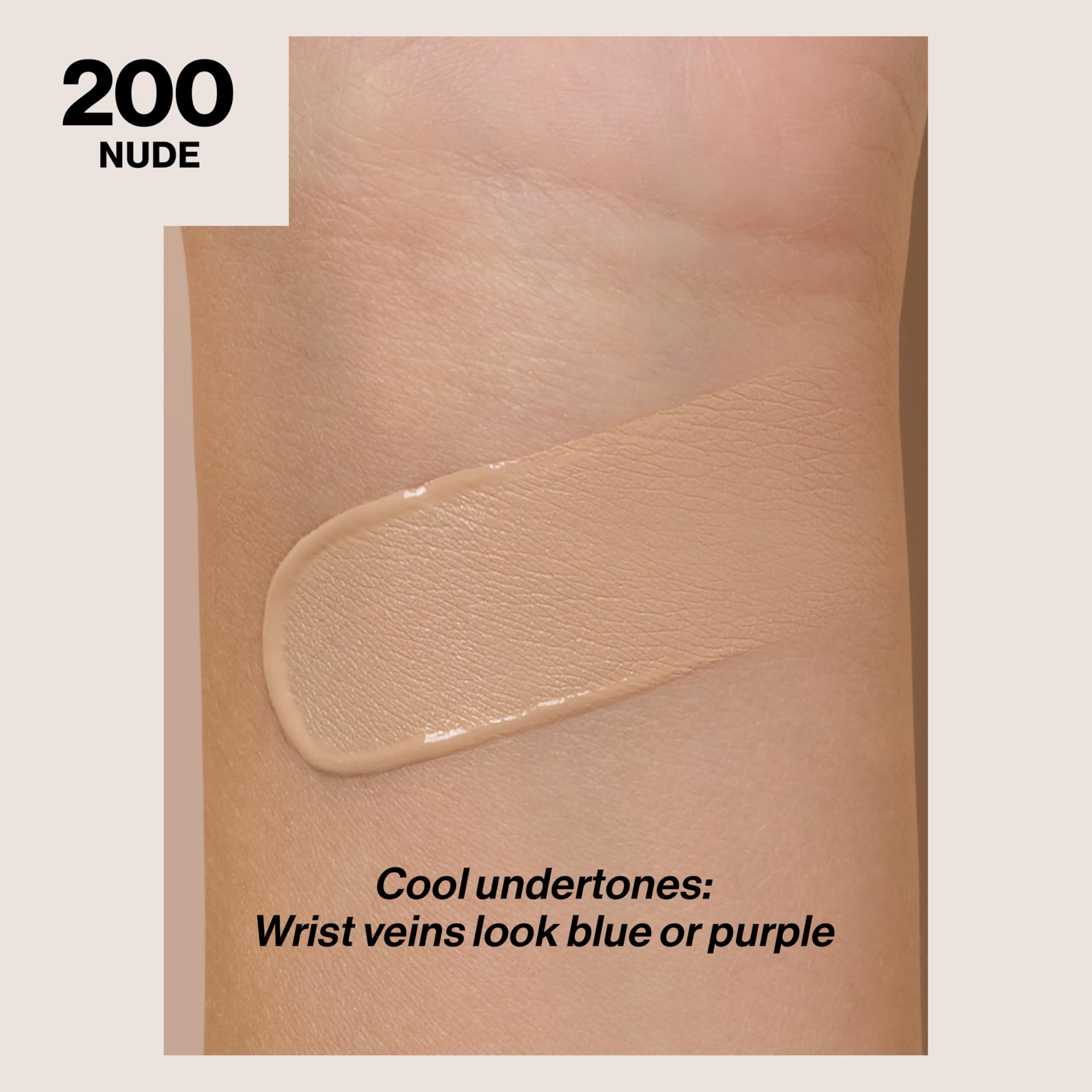 Revlon ColorStay swatch on skin showing buildable coverage and true shade match