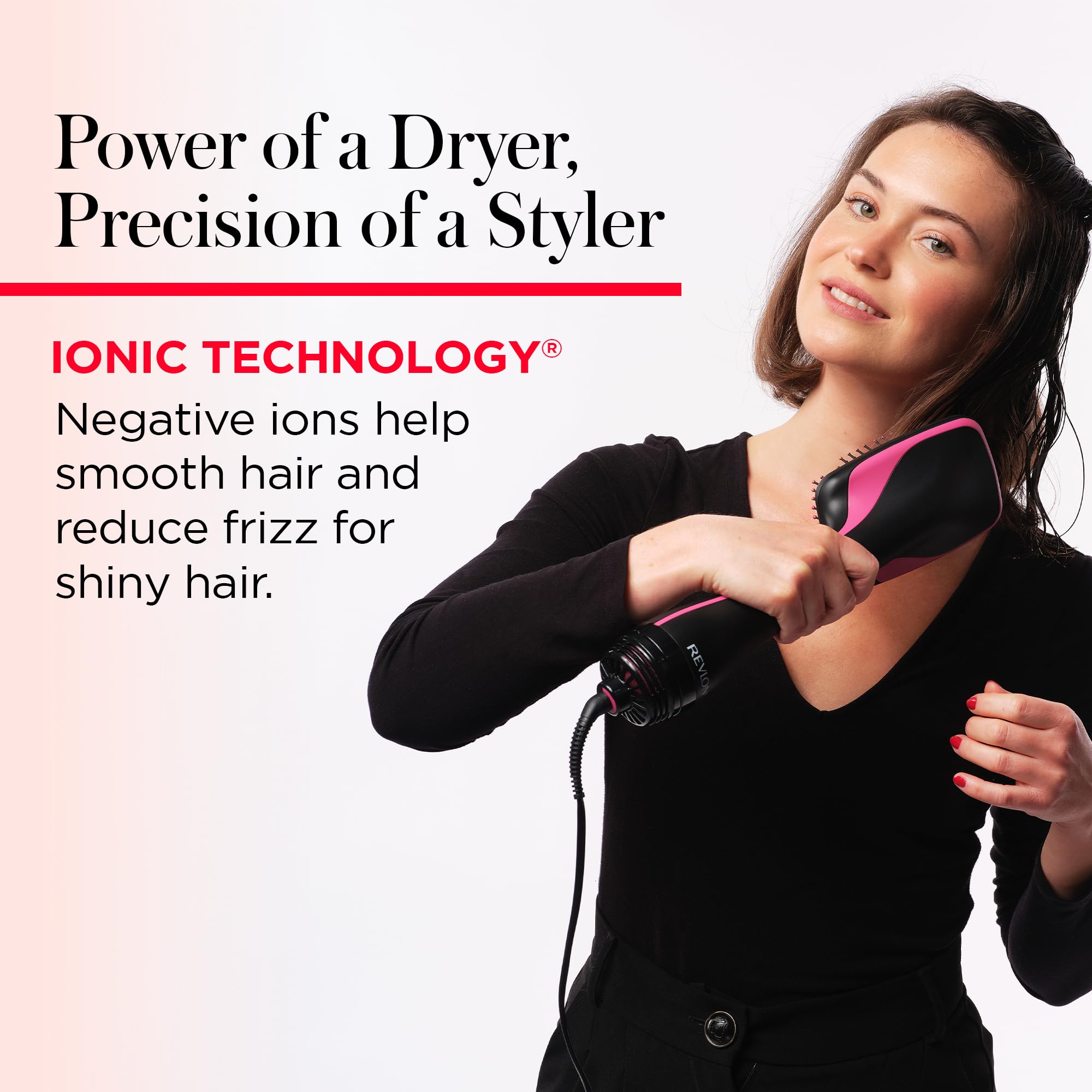 REVLON One-Step detangling bristles glide through damp hair