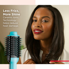 REVLON One-Step Mint oval brush closeup highlighting detangling nylon pins and bristles.