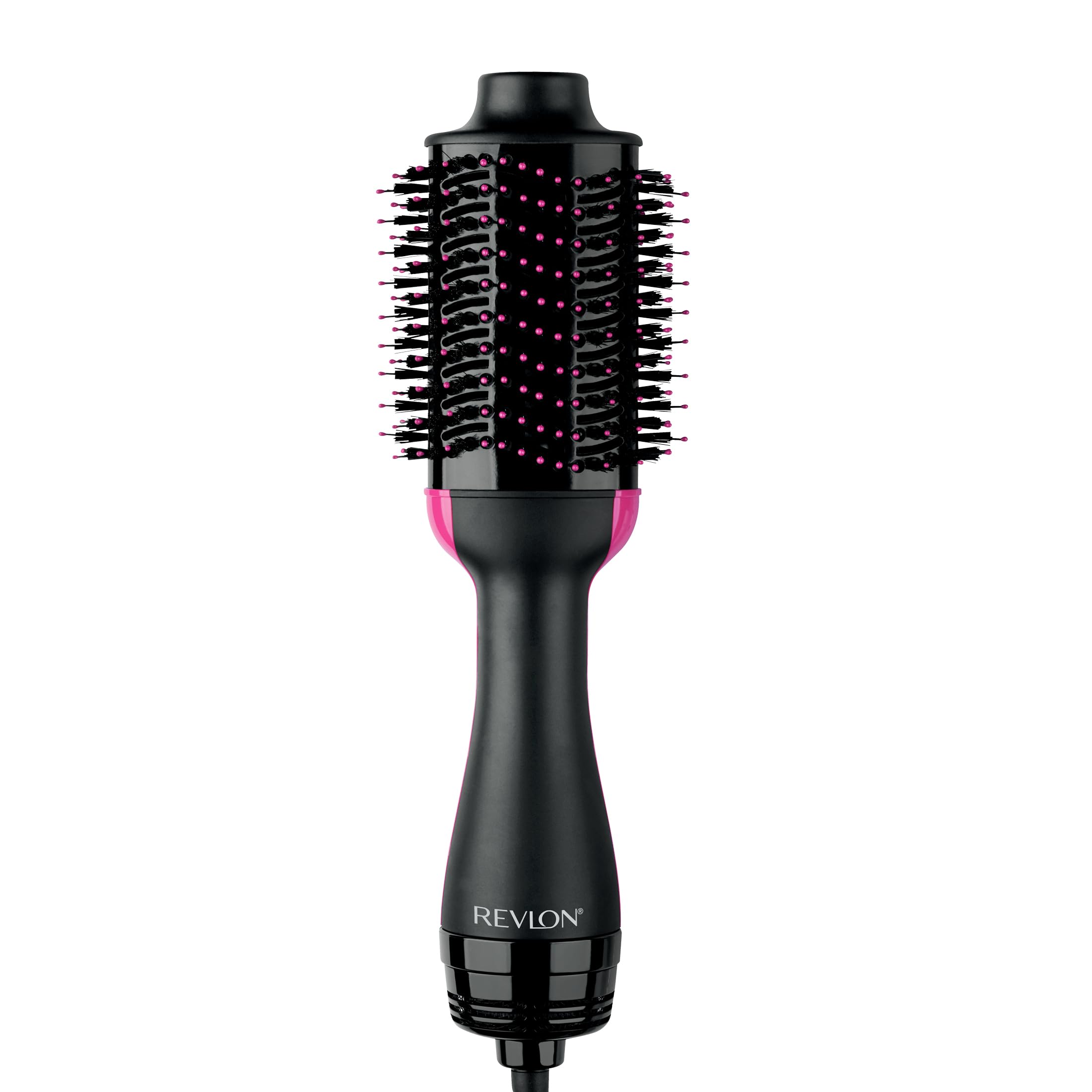 REVLON One-Step Volumizer front view showing sleek black design and quick styling