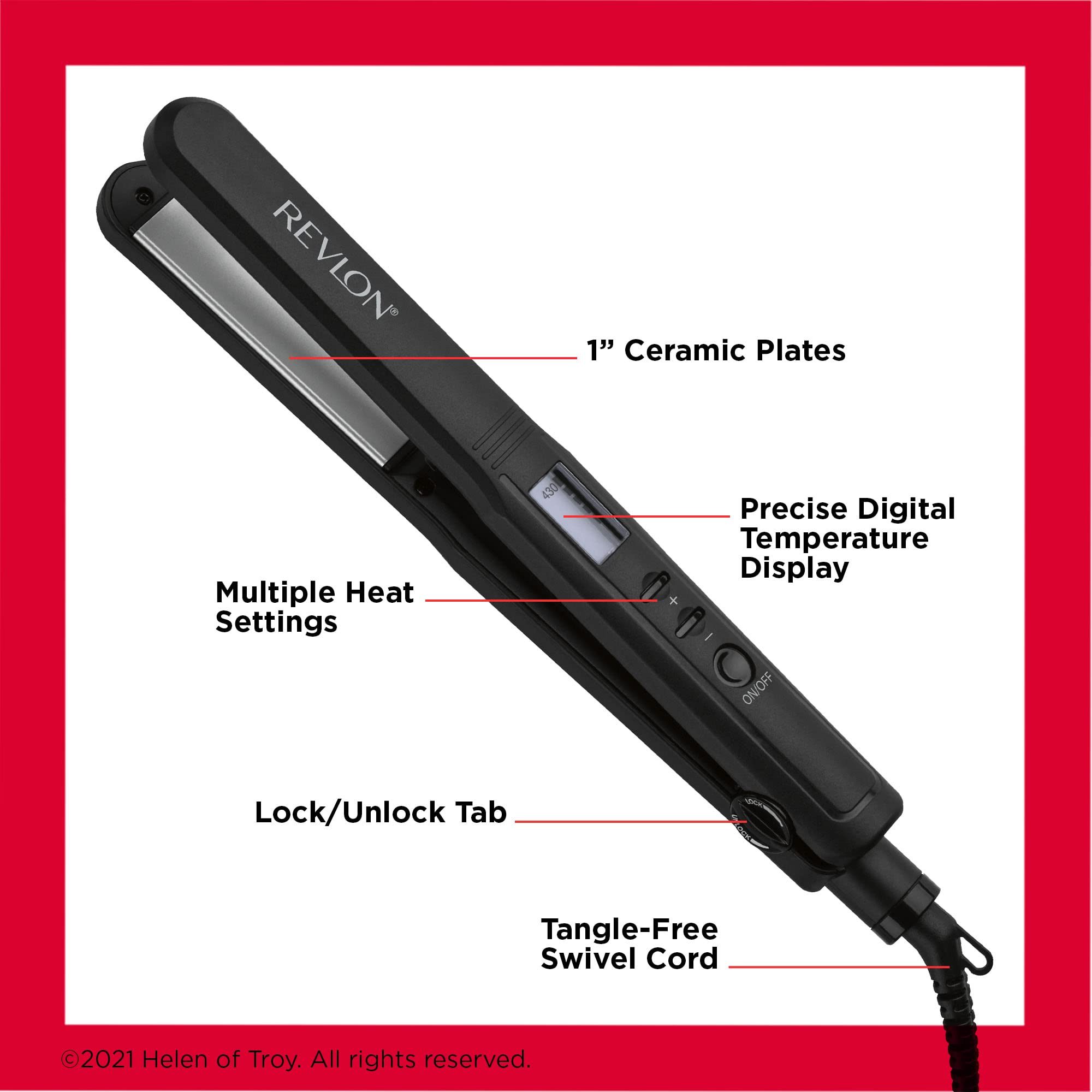 REVLON Perfect Heat digital temperature display helps you set precise heat for all hair types