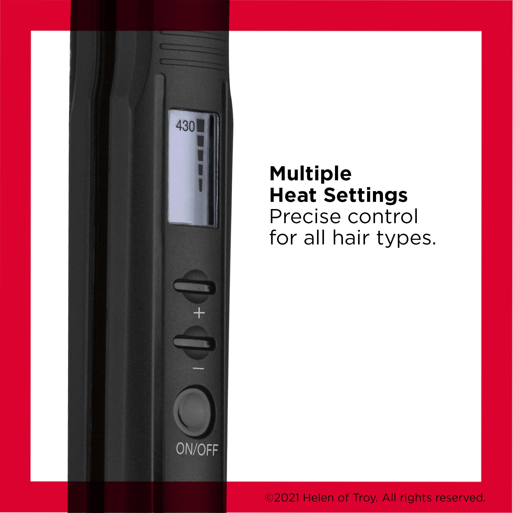 REVLON Perfect Heat ceramic flat iron with true grip plates glides smoothly, reducing snags for sleek results