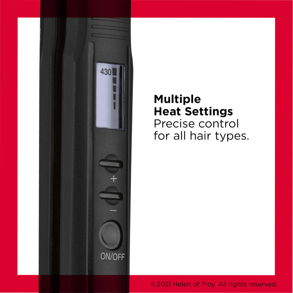 REVLON Perfect Heat ceramic flat iron with true grip plates glides smoothly, reducing snags for sleek results
