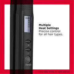 REVLON Perfect Heat ceramic flat iron with true grip plates glides smoothly, reducing snags for sleek results