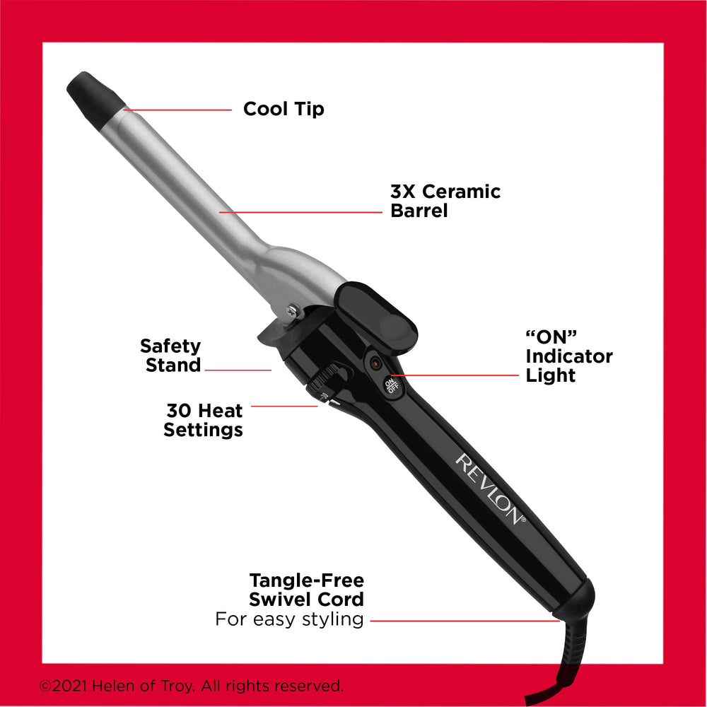 Revlon Perfect Heat dial and thumb rest show precise temperature control.