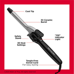 Revlon Perfect Heat dial and thumb rest show precise temperature control.