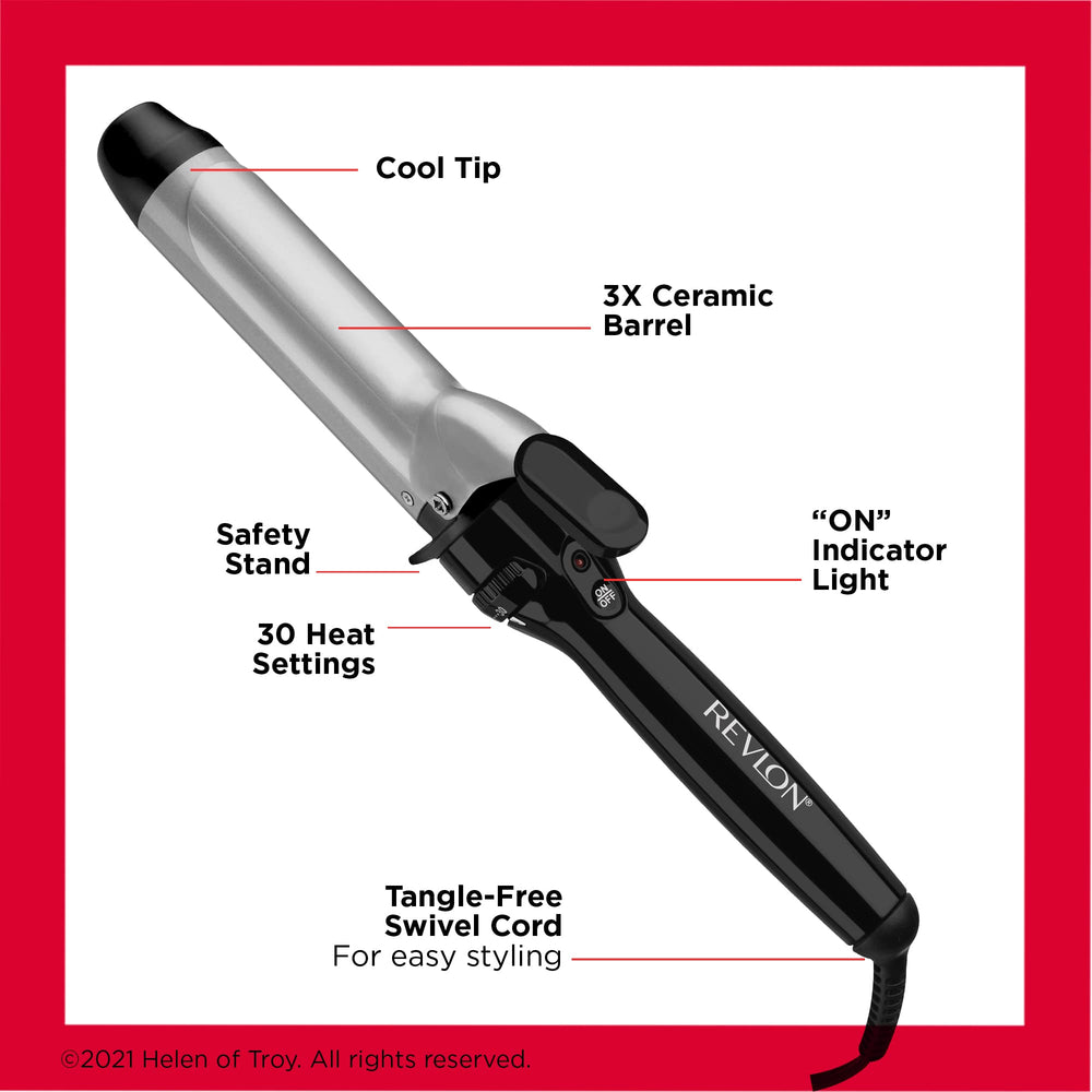 Revlon Perfect Heat stay-cool tip and wide thumb lever enable precise control.
