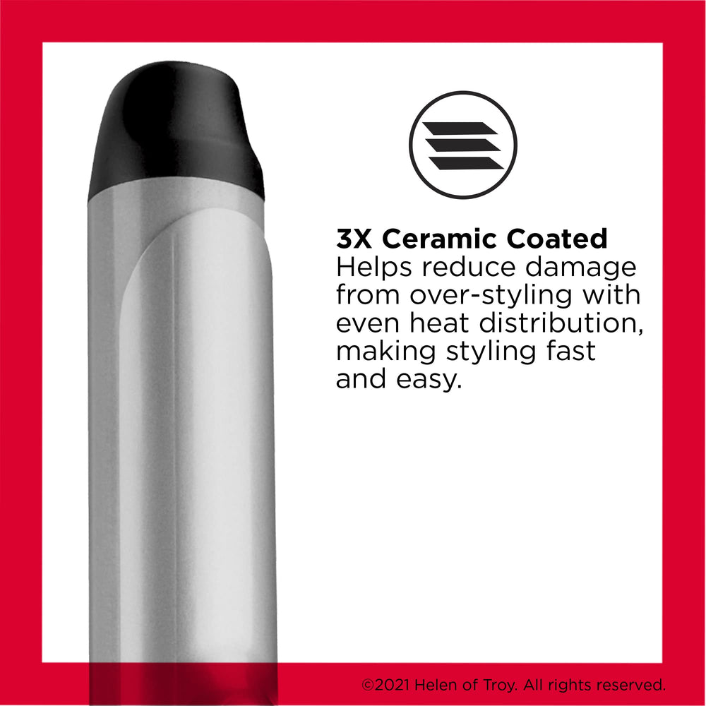 Revlon Perfect Heat with triple ceramic coating ensuring even heat distribution during styling.