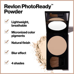 Revlon PhotoReady Blurring Powder with included brush for quick touch-ups
