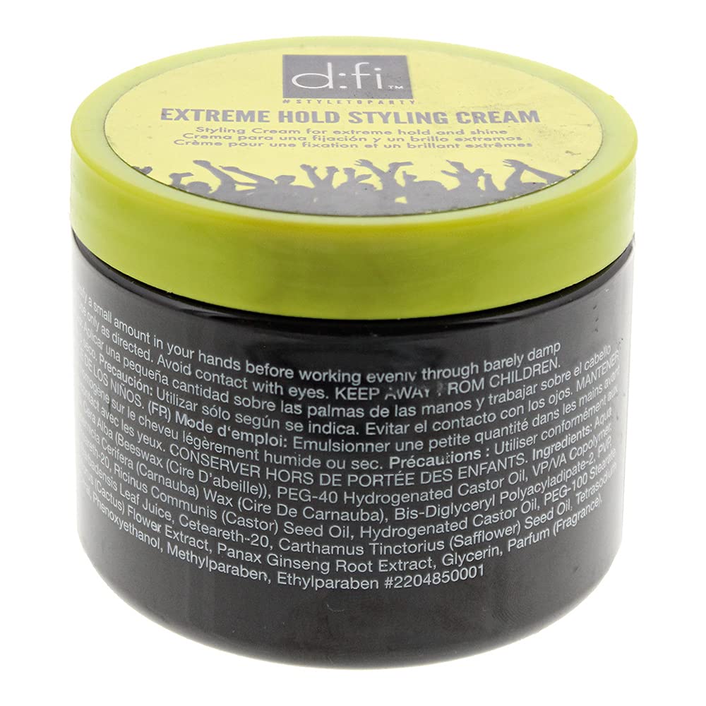 REVLON PROFESSIONAL D:FI Hair Extreme Hold Styling Cream packaging close-up highlights strong control