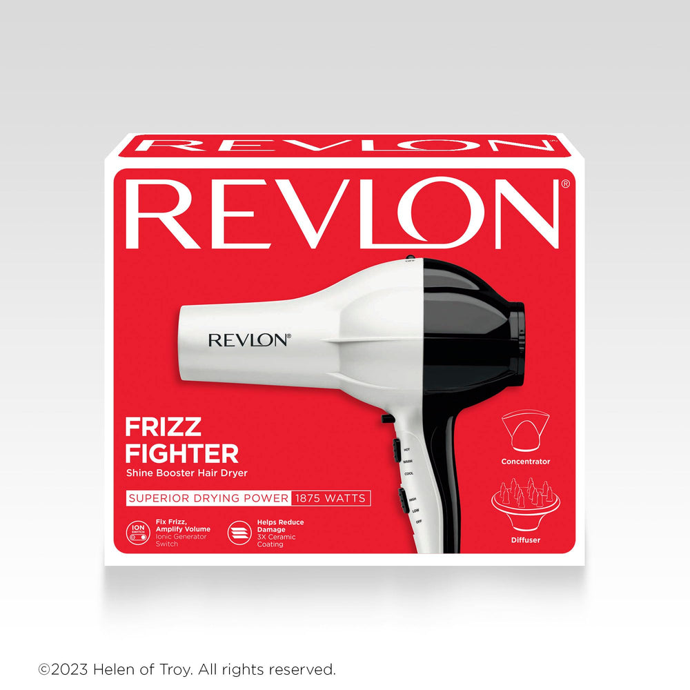 Revlon Shine Booster Hair Dryer back view reveals compact, lightweight profile for easy storage.