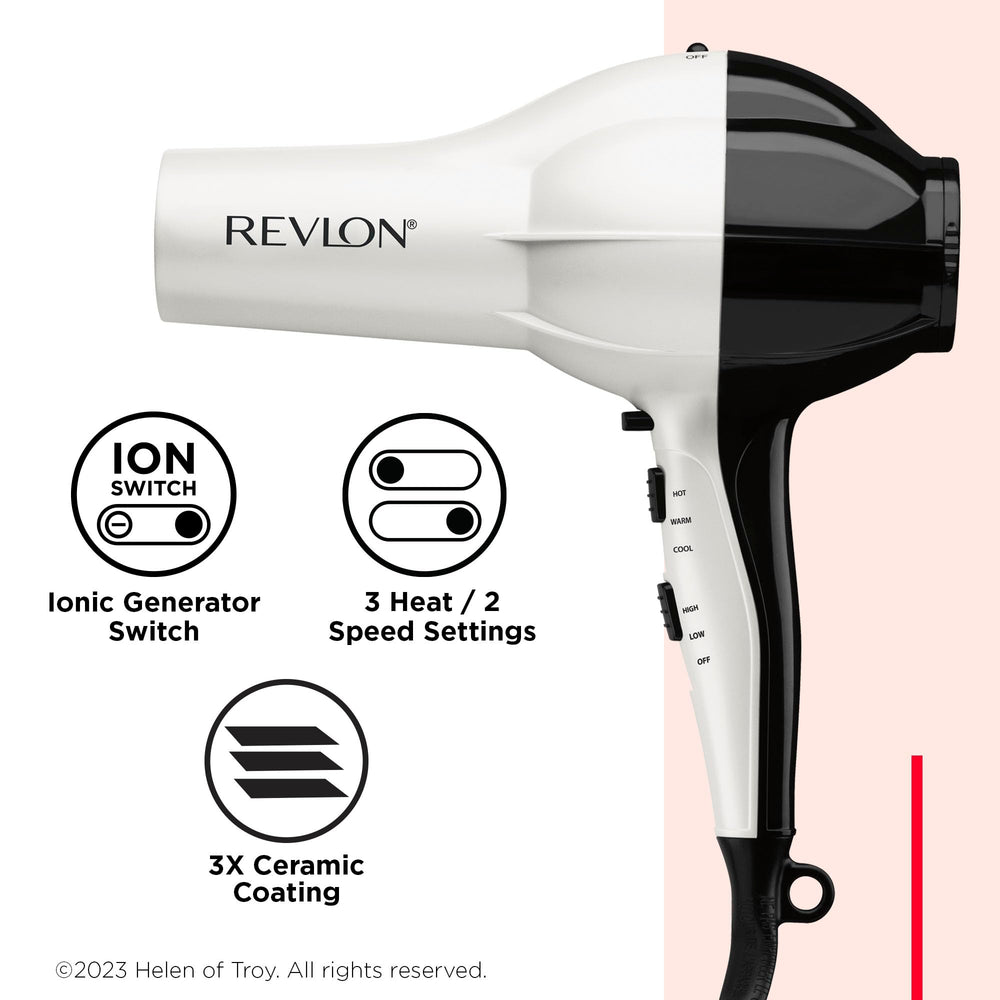 Revlon Shine Booster Hair Dryer cool shot function locks in style and shine.