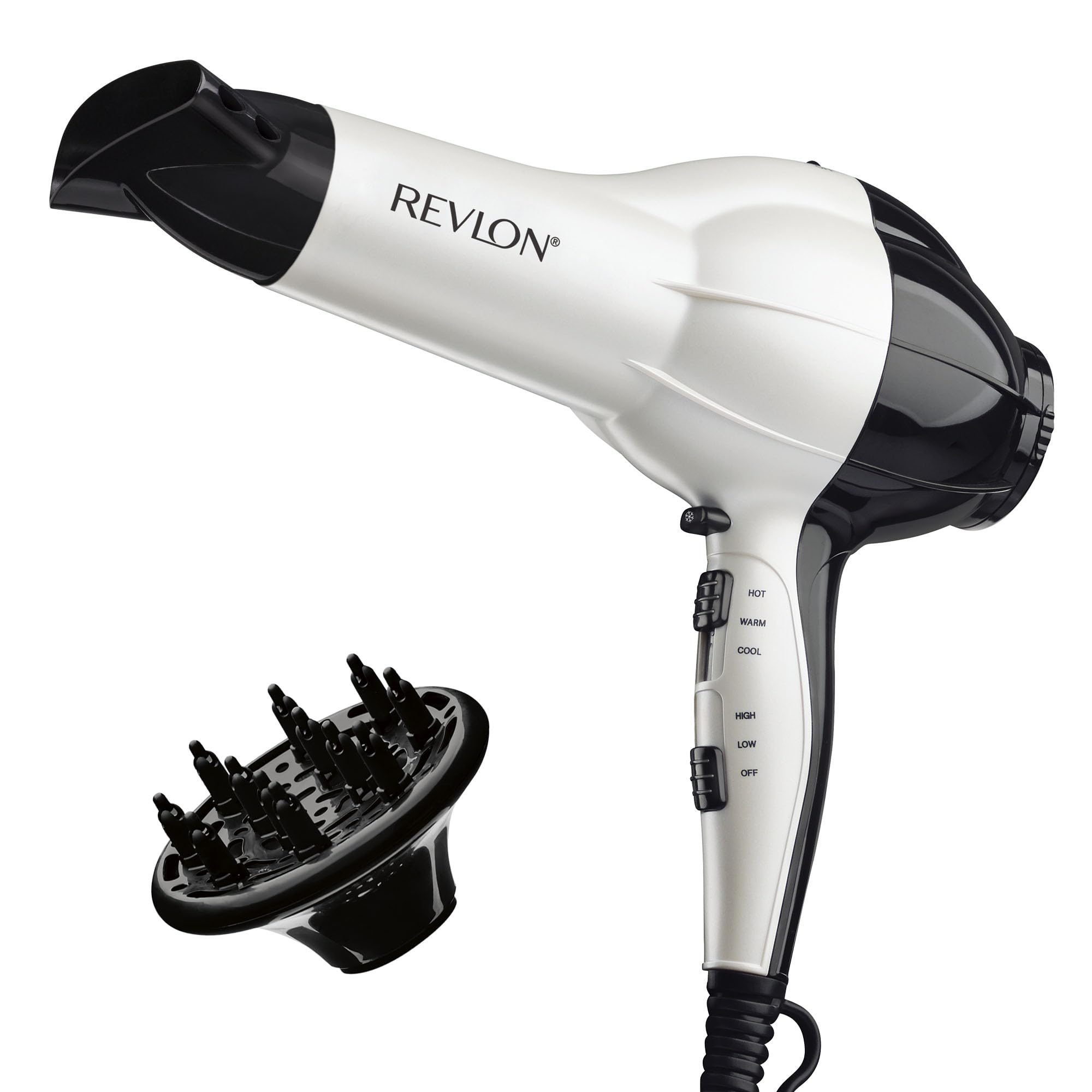 Revlon Shine Booster Hair Dryer front view highlights sleek design and salon-ready shine potential.