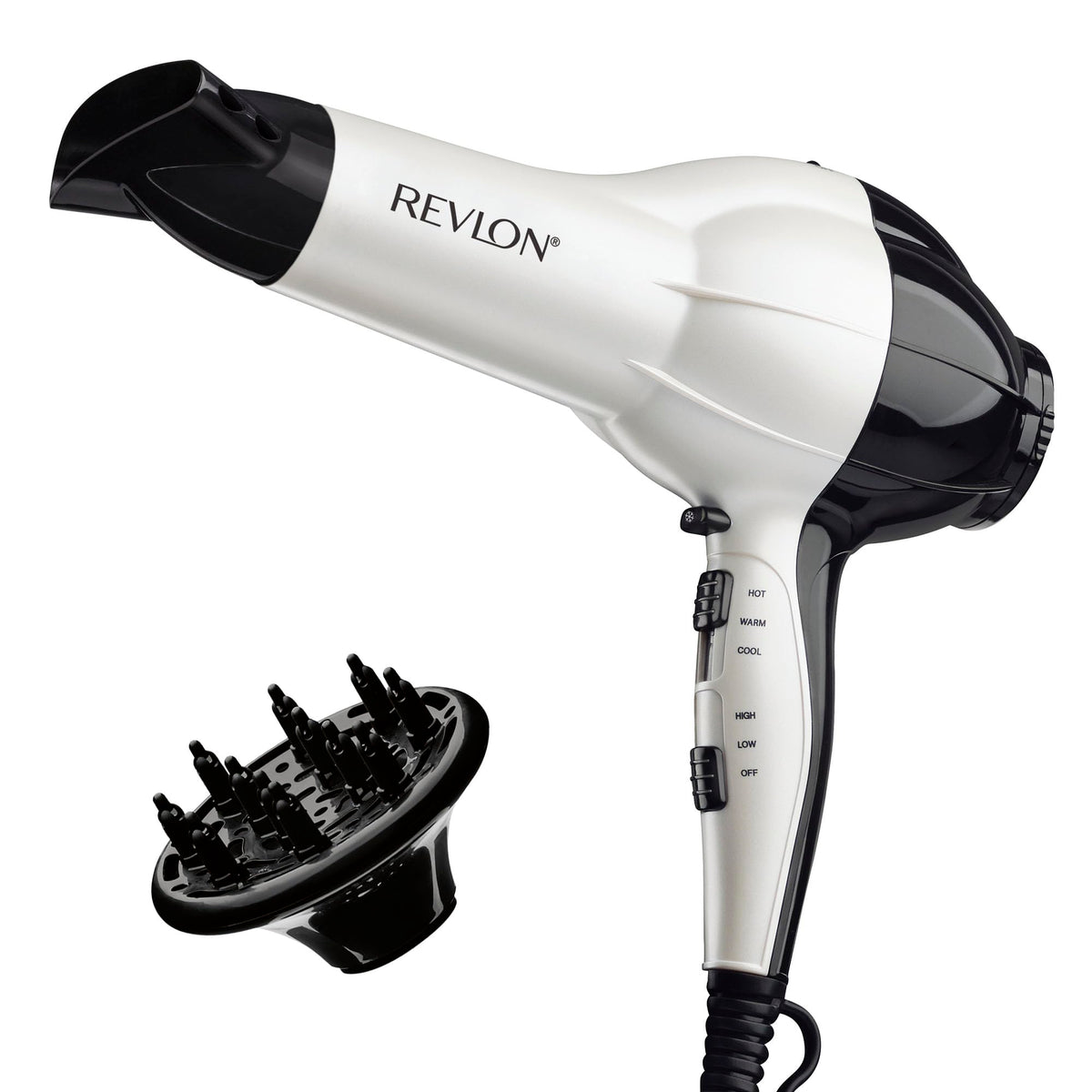 Revlon Shine Booster Hair Dryer front view highlights sleek design and salon-ready shine potential.