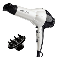 Revlon Shine Booster Hair Dryer front view highlights sleek design and salon-ready shine potential.
