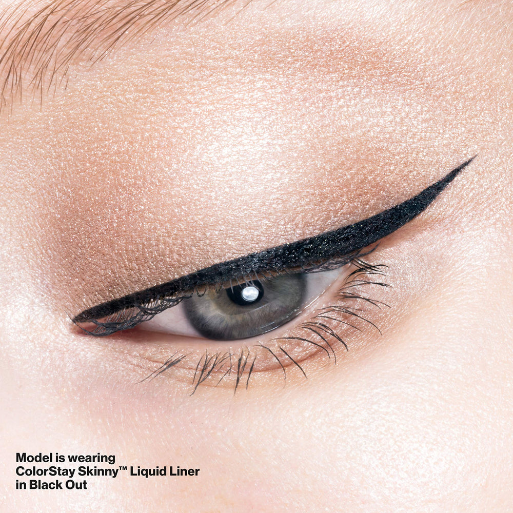 Revlon Skinny Liquid Eyeliner cat-eye look with bold flick