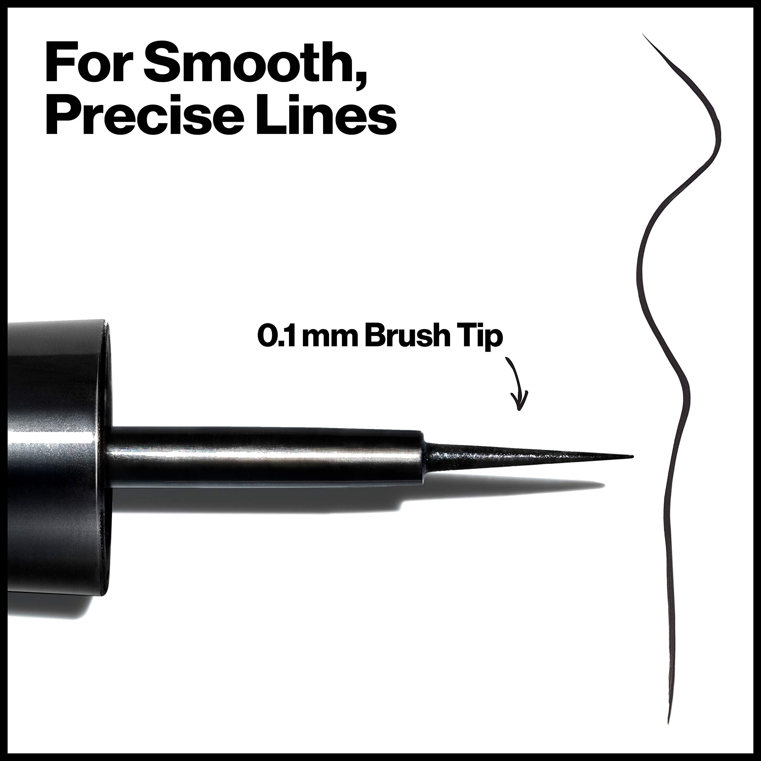 Revlon Skinny Liquid Eyeliner waterproof formula highlighting smudge-proof finish