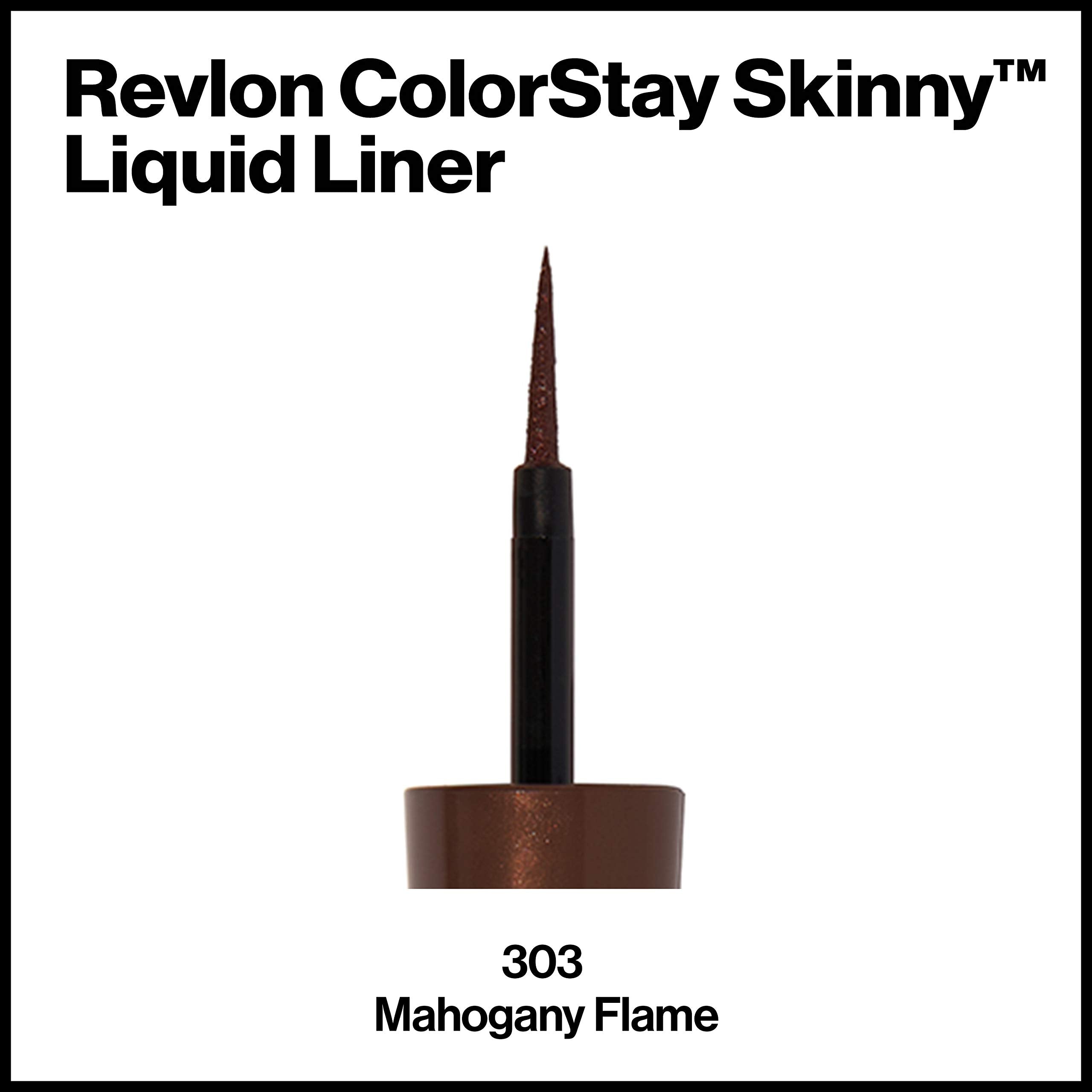 REVLON Skinny Liquid Eyeliner waterproof-swatches on skin for lasting color.