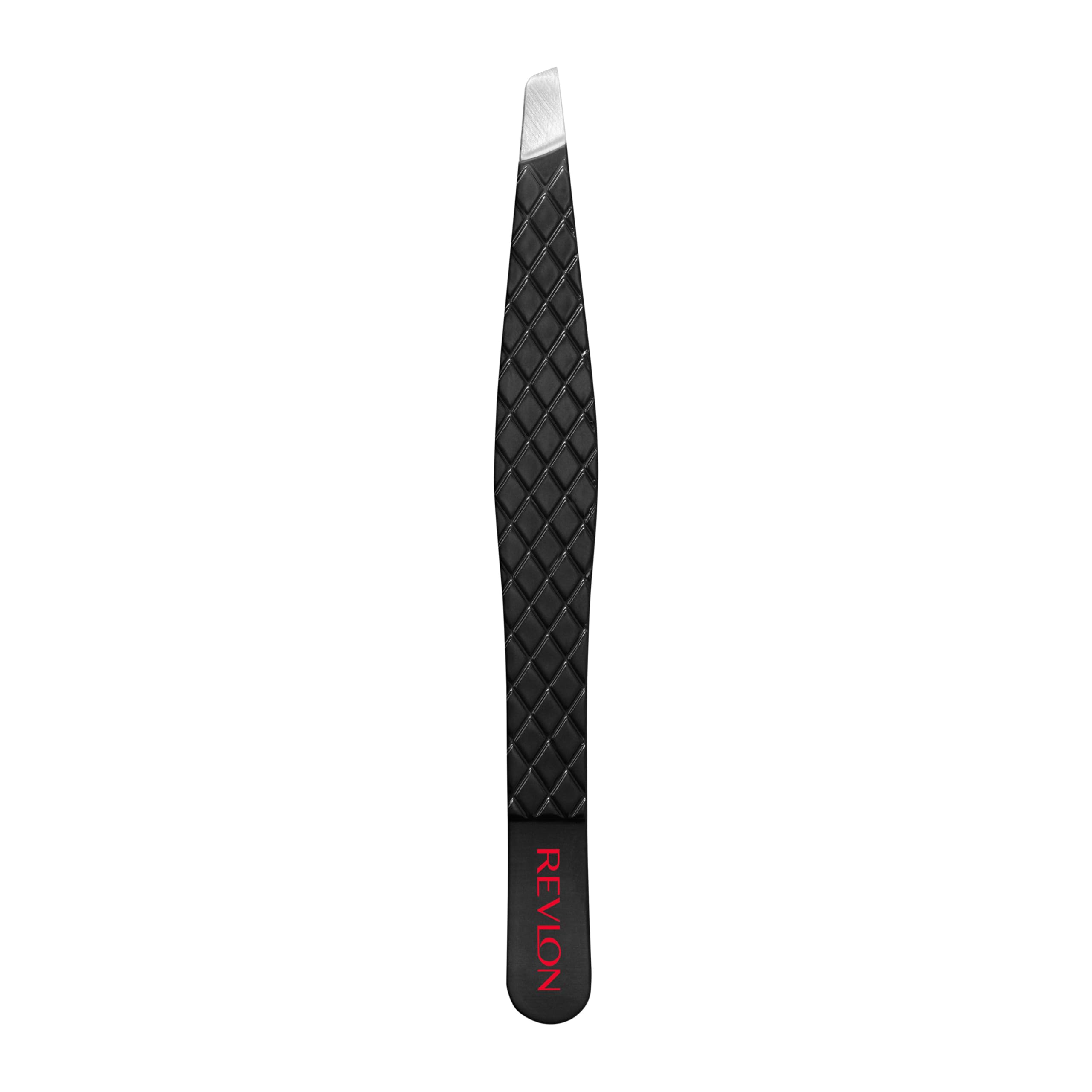 Revlon slant tweezer close-up of tip showing precise alignment and grip