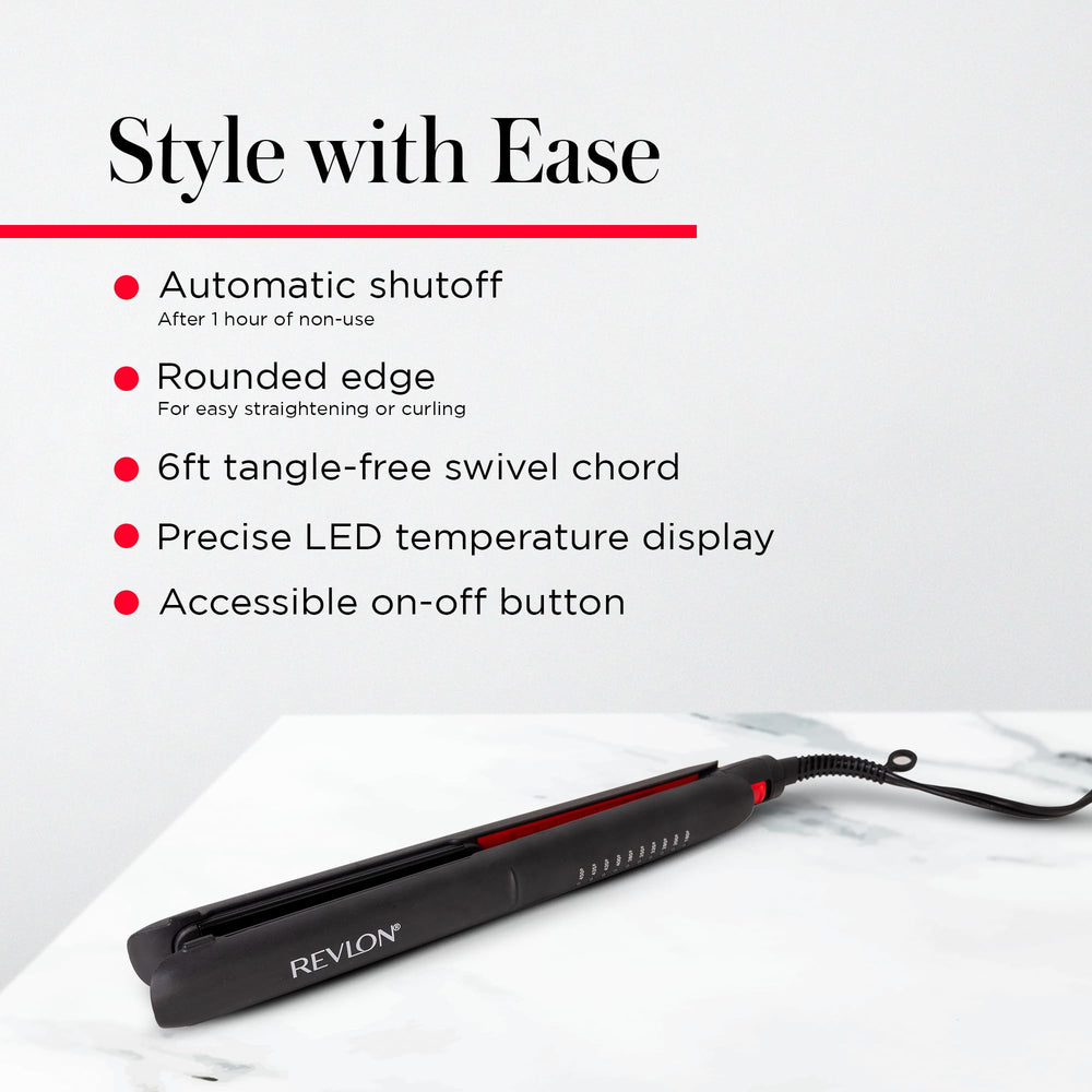 REVLON SmoothStay LED display shows precise heat settings for control.