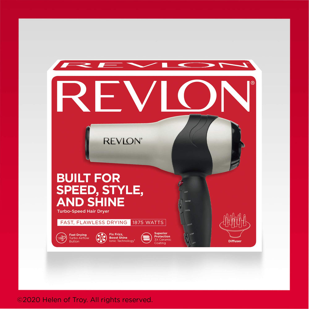 REVLON Turbo Hair Dryer cool shot feature for setting style.