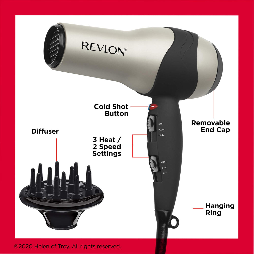 REVLON Turbo Hair Dryer soft-feel handle for comfortable grip during styling.