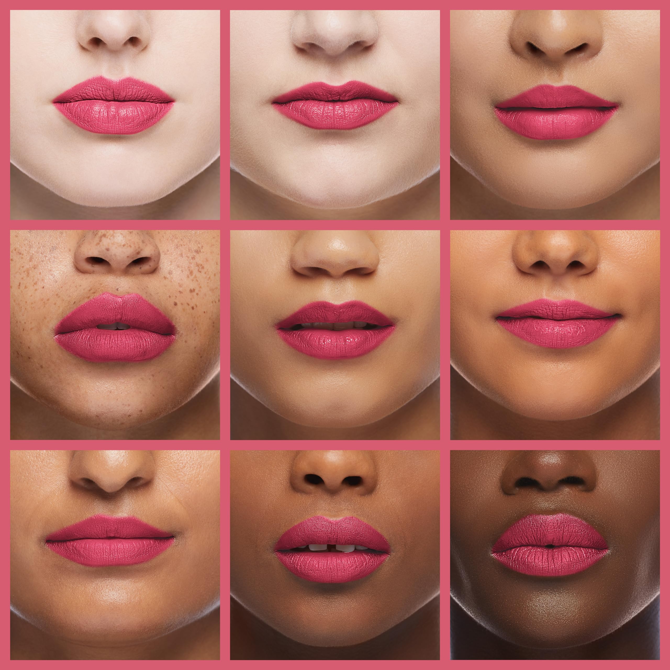 Revlon Ultra HD Matte Lipcolor Pink Devotion 600 swatch shows rich color.