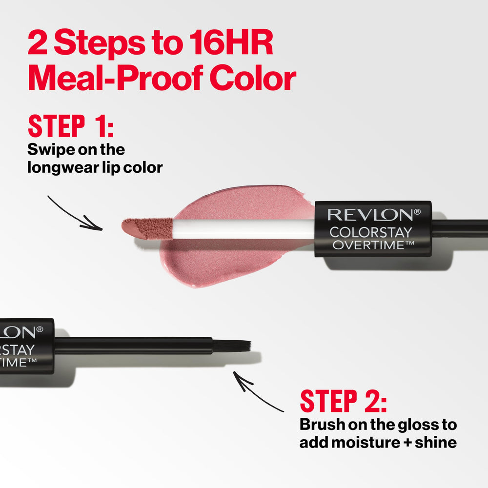 Revlon dual-ended lipcolor wand with clear gloss for precise lip application.