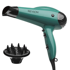 REVLON Volume Booster Hair Dryer in green offers voluminous lift for bold styles.