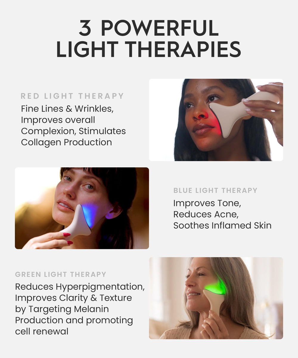 REVOMADIC REVO Genie heat-vibration activation closeup during skincare session.